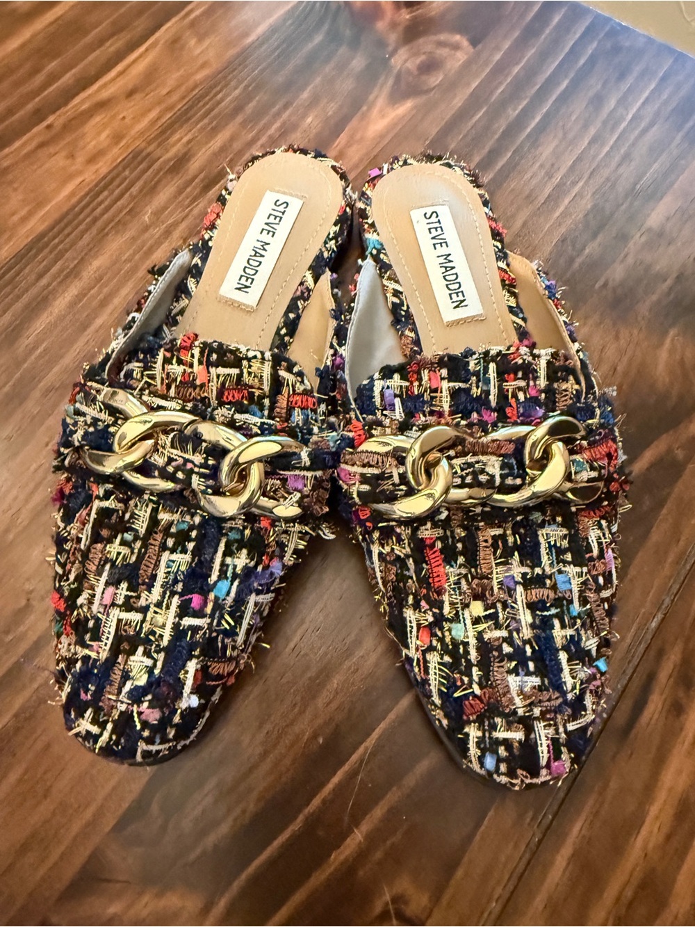 Steve Madden Cassady Loafer Mule In Multicolor Tweed Slip-on Flats
Shoes Size 5M